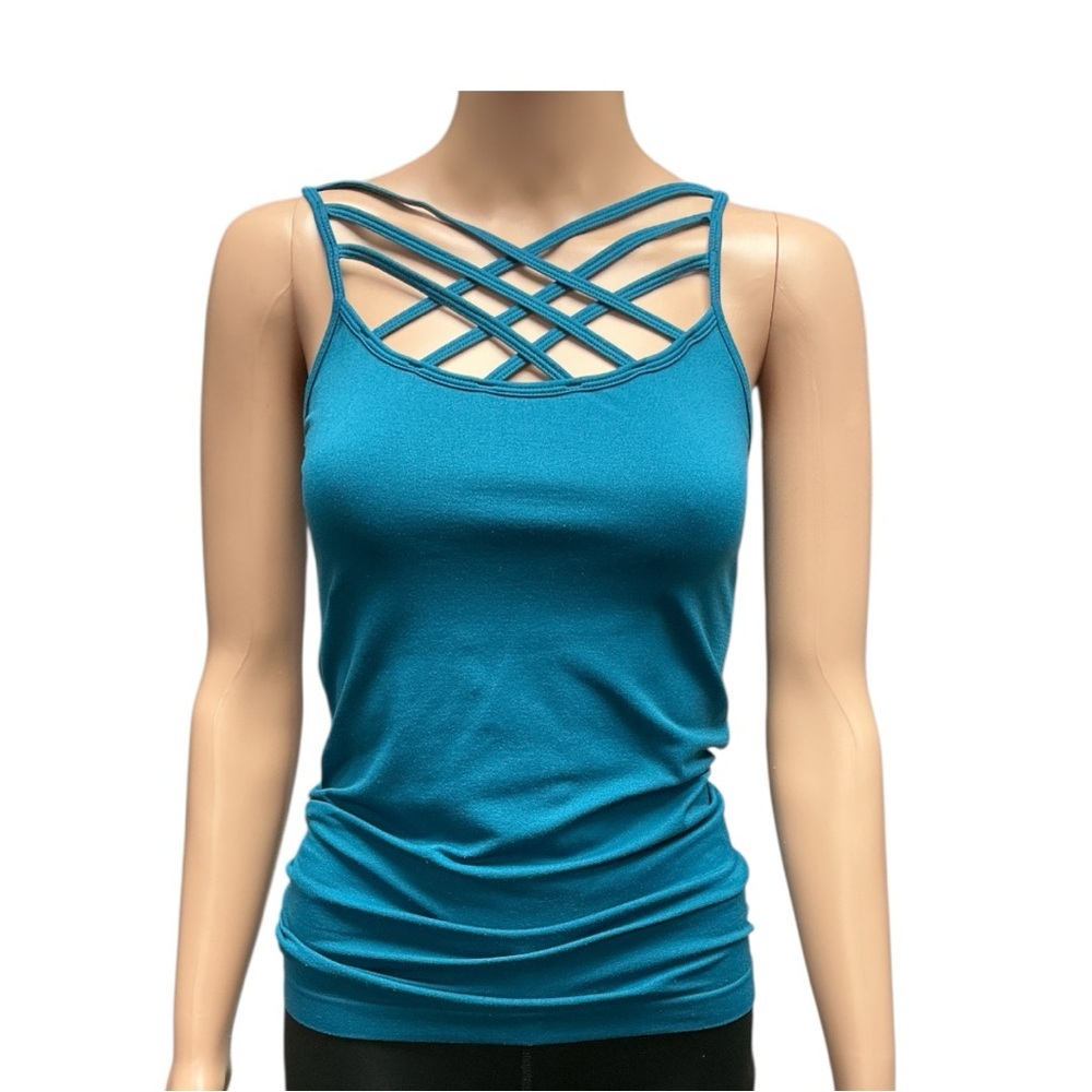 Color Alien - EC - Women's Teal Strappy Top